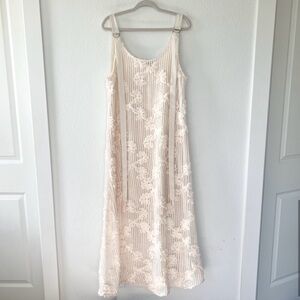 En Saison Reese Floral Appliqué Open Stitch Maxi Dress